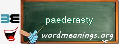 WordMeaning blackboard for paederasty